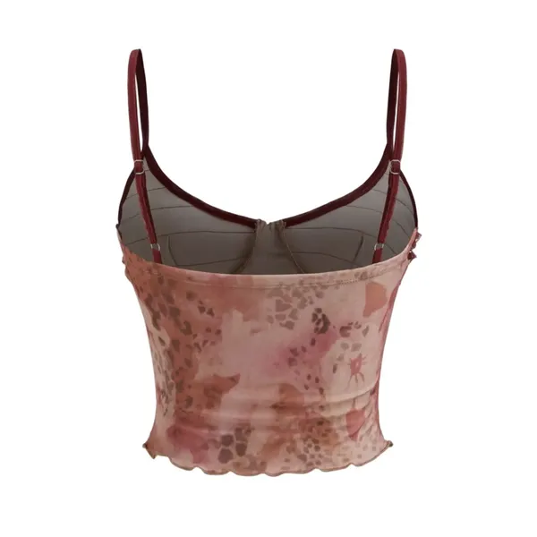 CIDER Mesh V-Neck Floral Lace Cami Top | Size XL - Image 2