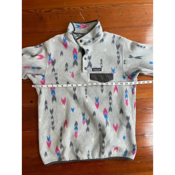 Patagonia Synchilla Snap-T Pullover Fleece Womens M Gray Print Lightweight - Image 7
