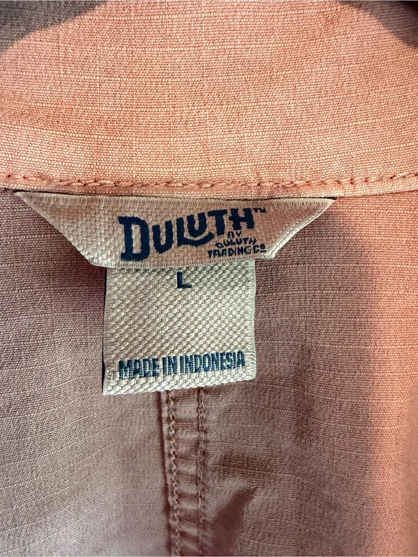 Duluth Trading Utility Field Jacket L Pink Cotton Stretch 4 Pocket Workwear - Image 2