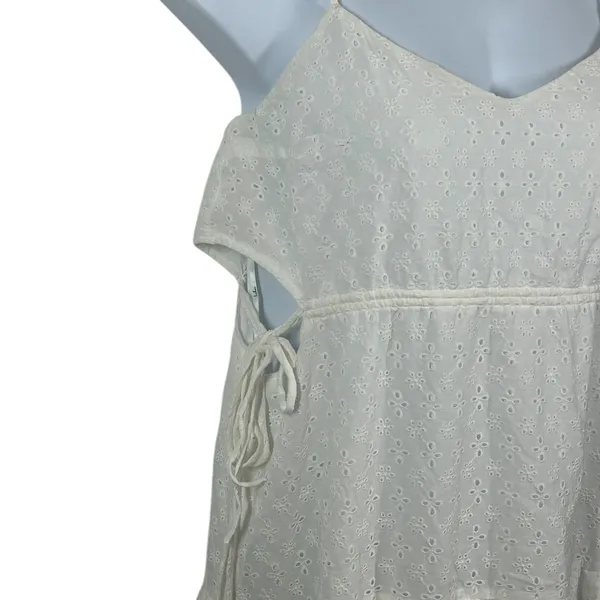 Lulus Summertime Babe White Eyelet Midi Dress NWT Medium - Image 9