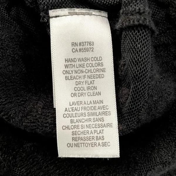Laundry by Shelli Segal Blouse‎ Large Black Lace Brocade Over Mesh Scalloped Hem - Image 9