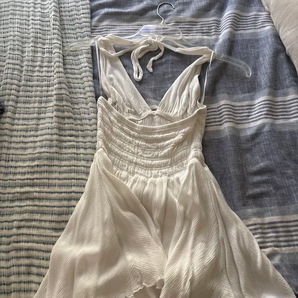 Garage white romper with halter tie  - Image 2