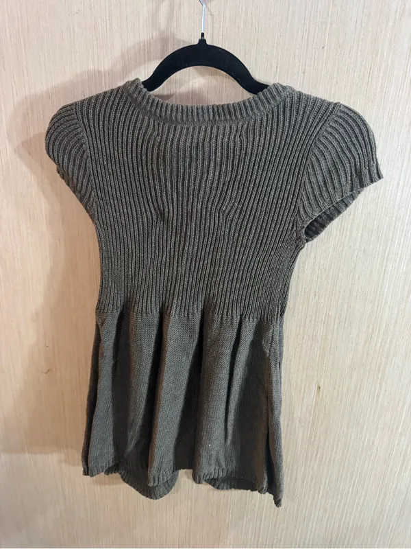 Women’s Vintage Abercrombie & Fitch Grey Button-Front Short Sleeve Cardigan M - Image 4