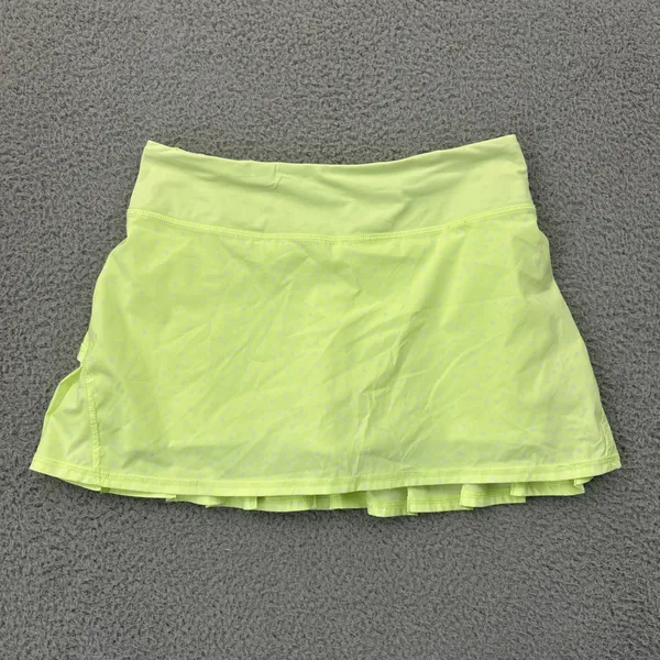 Lululemon Run Pace Setter Skirt Skort Green Polka Dot Athletic Tennis Women's 4 - Image 3