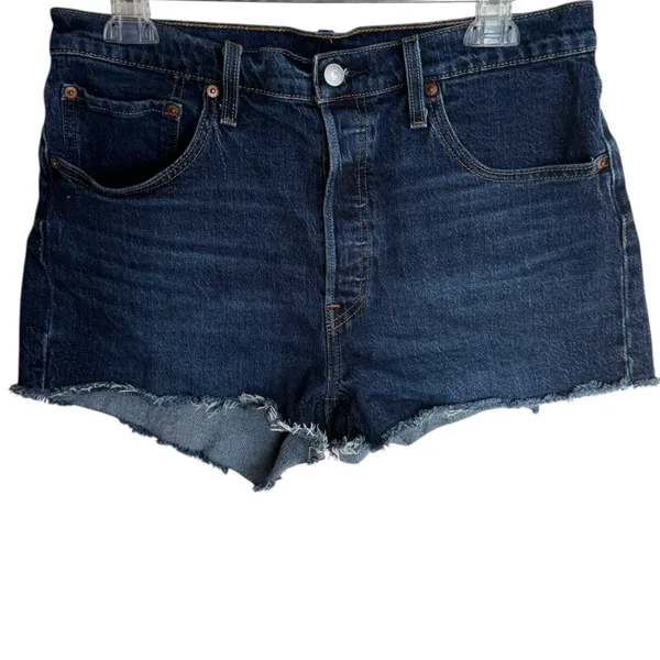 Levi's 501® Original‎ High Rise Denim Dark Wash Shorts Sz 32 - Image 4