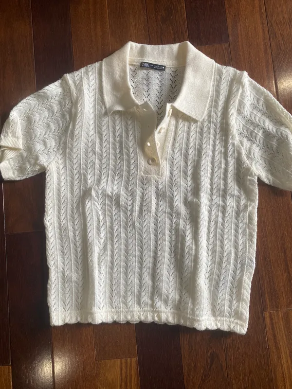 ZARA White Knit Top - Image 4