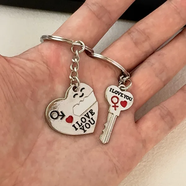 Key Love Heart Keychain Charm for Men Women Car Keychain Key Ring Bag Charm - Image 6