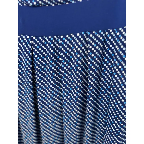 Woman‎ Within Maxi Dress Women Size 2X Blue Stretch Modern Polka Dot Sleeveless - Image 5