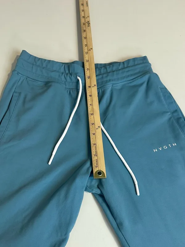 NVGTN High Waisted Form Fitting Cuffed Performance Wear Joggers Blue Size Large - Image 5