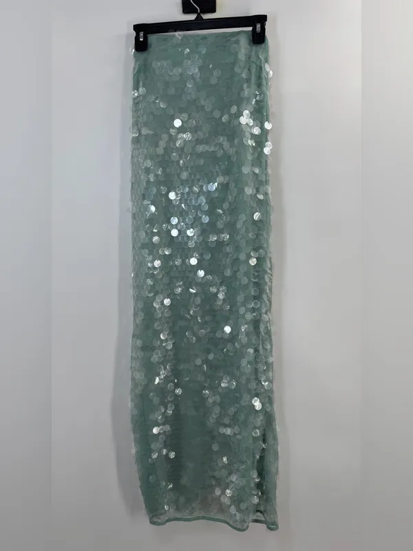 Staud Casey Sequin Strapless Midi Dress in Seafoam 6 - Image 5