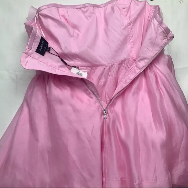 Bardot Fleurette Lili pink size 8 large new mini dress strapless romantic preppy - Image 11