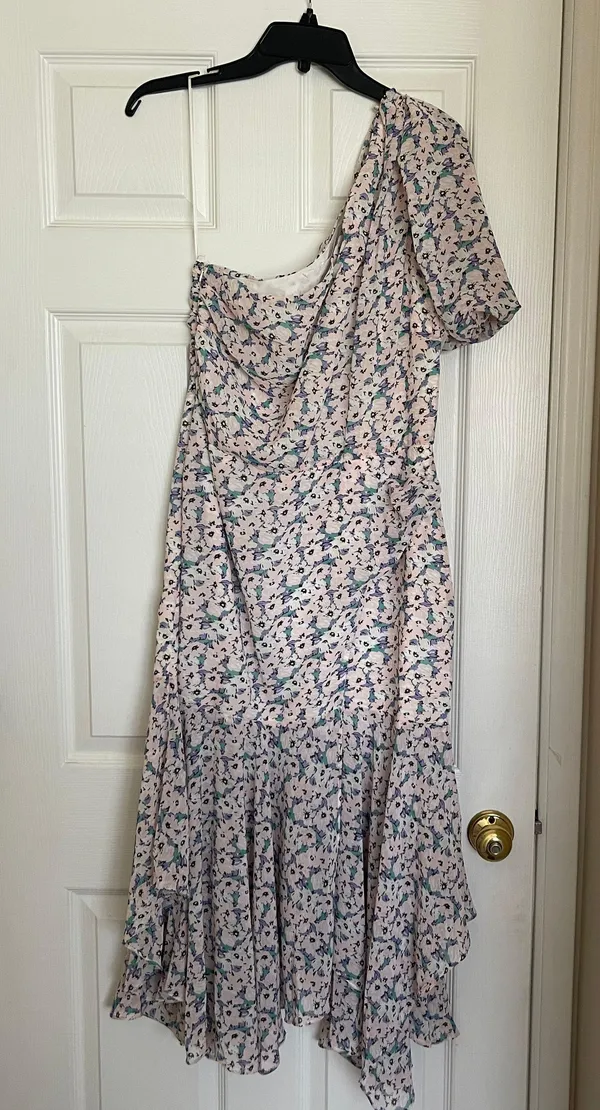 ASTR THE LABEL Santorini Floral One Shoulder Midi Dress - Image 6