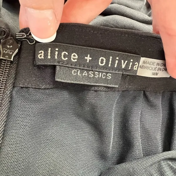 Alice & Olivia Classics Ruched Strapless Mini Dress Dark‎ Gray - Image 4