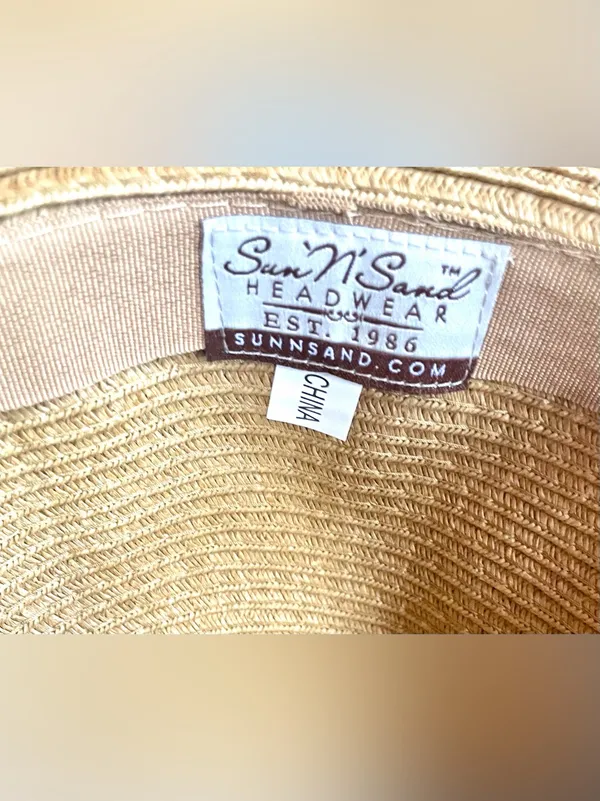 Sun ‘n’ Sand HEADWEAR ‘5 O’clock Somewhere’ Embroidered Sequence Brown Hat - Image 5