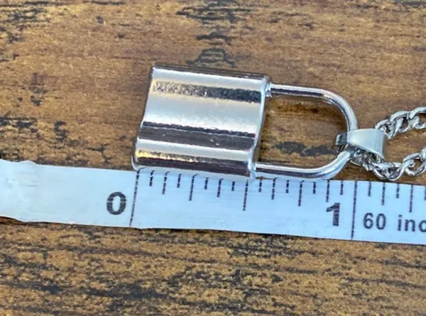 Layered Paperclip Lock Necklace Silver - Image 3