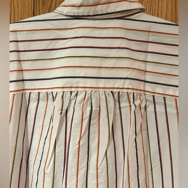 Madewell Slightly Oversized‎ Cotton Central Shirt in Sadie Stripe Multistripe XS - Image 14