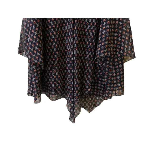 Derek Lam 10 Crosby Navy Silk Handkerchief Dress Sz 6 Lace Up Layered Flowy Boho - Image 3