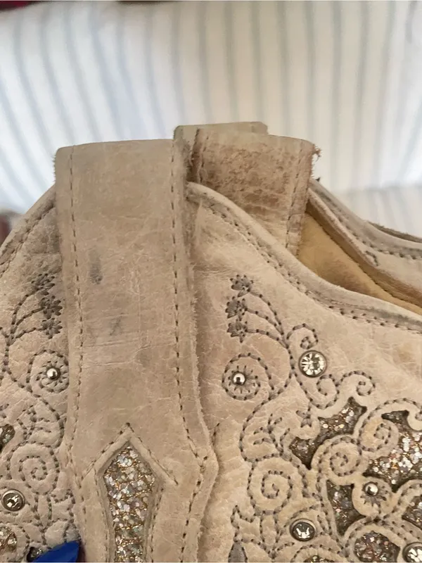 Corral A3397 Glitter Inlay & Crystal Bone Leather Western Boots 8.5 M - Image 8