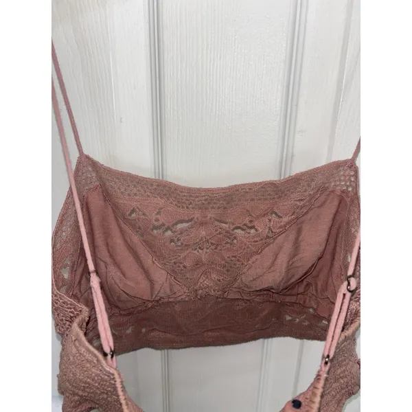 Free People FP One Lyra Bralette Crochet Lace Floral Small Boho Festival - Image 5