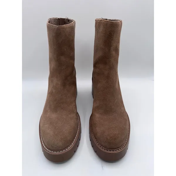 Dolce Vita‎ Hopper Suede Lug Sole Ankle Boots Brown Chunky Heel Women's 8.5 - Image 9