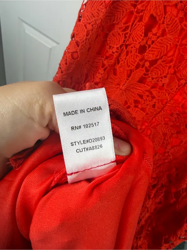 Soprano Size M Red Floral Lace Midi Dress Spaghetti Strap NWOT - Image 12