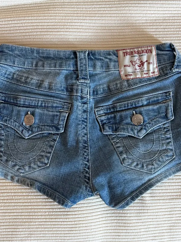 True Religion Women’s Low-Rise Denim Shorts – Size 24 - Image 4