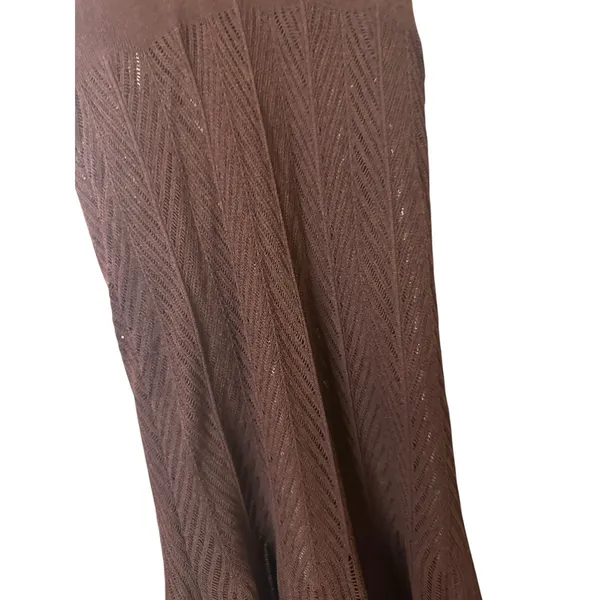 Moda International Brown Knit Lined Halter Style Dress Women Sz XS - Image 3