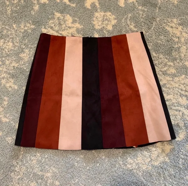 Suede Stripped Skirt Black Size M - Image 2