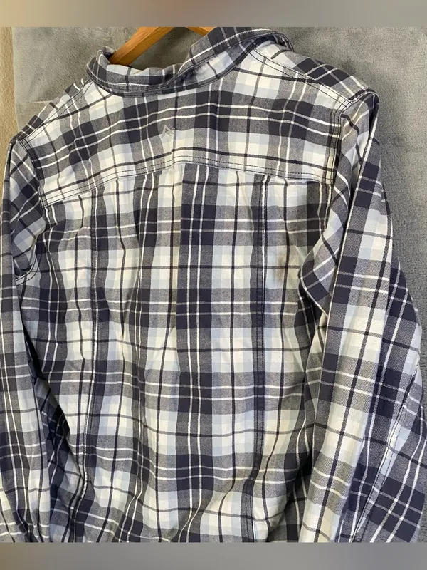 Ridgetcut toughwear women Blue and‎ White Plaid Button-Up Shirt size X Large - Image 9