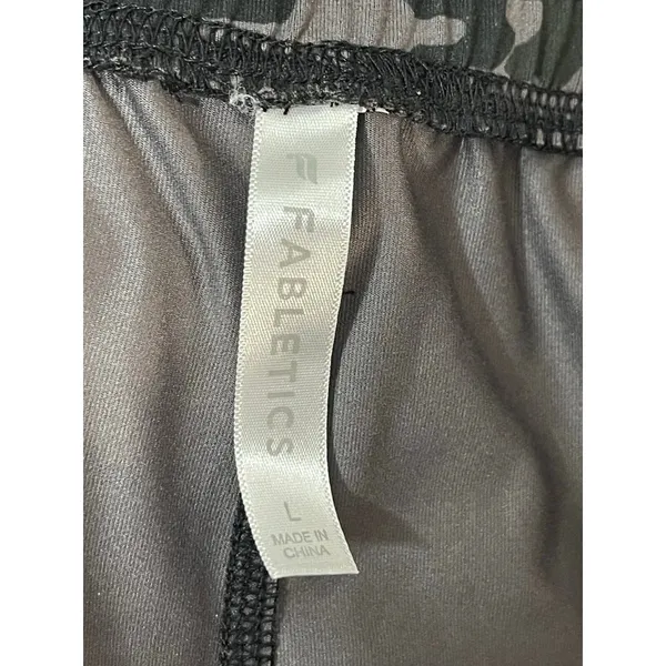 Fabletics Green Camo Camouflage High Waist Drawstring Trousers Joggers Pants L - Image 4