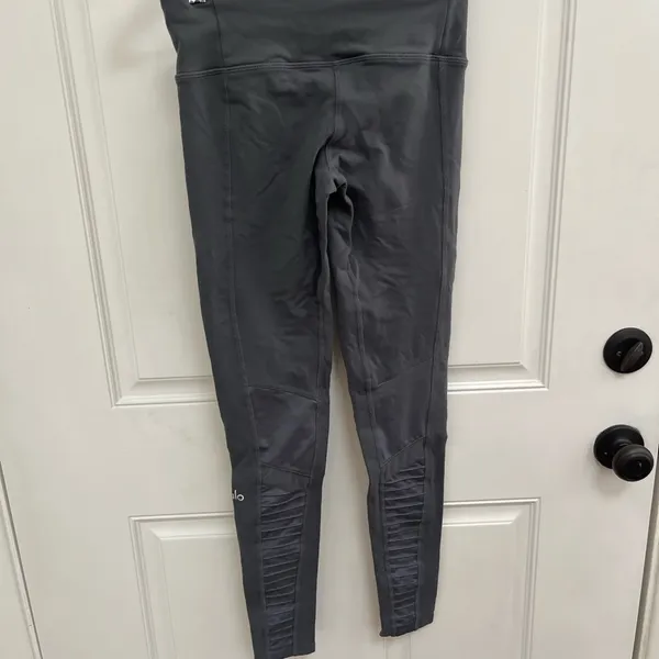 ALO Yoga Charcoal gray Ribbed moto Leggings size xxs‎ - Image 7