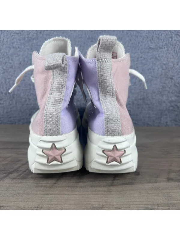 Converse Run Star Hike Womens 5 Lavender Pink Colorblock Platform Sneakers A0158 - Image 3