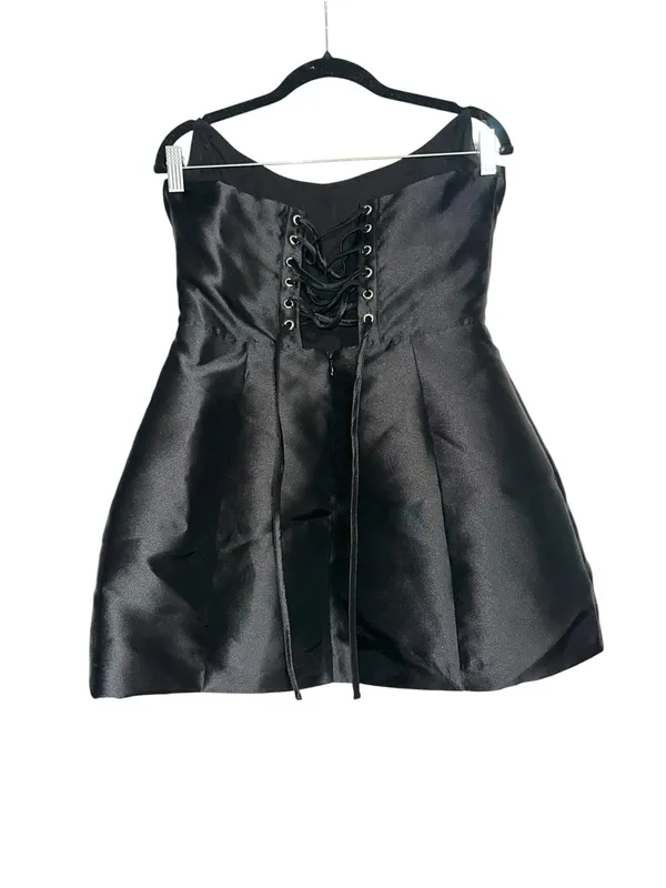 Heiress Beverly Hills The Sheen Corset Strapless Black Mini Dress MEDIUM - Image 4