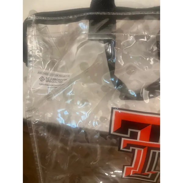Texas Tech Red Raiders Clear Stadium Tote Bag Zippered 12x12x6 NCAA Gameday - Image 3