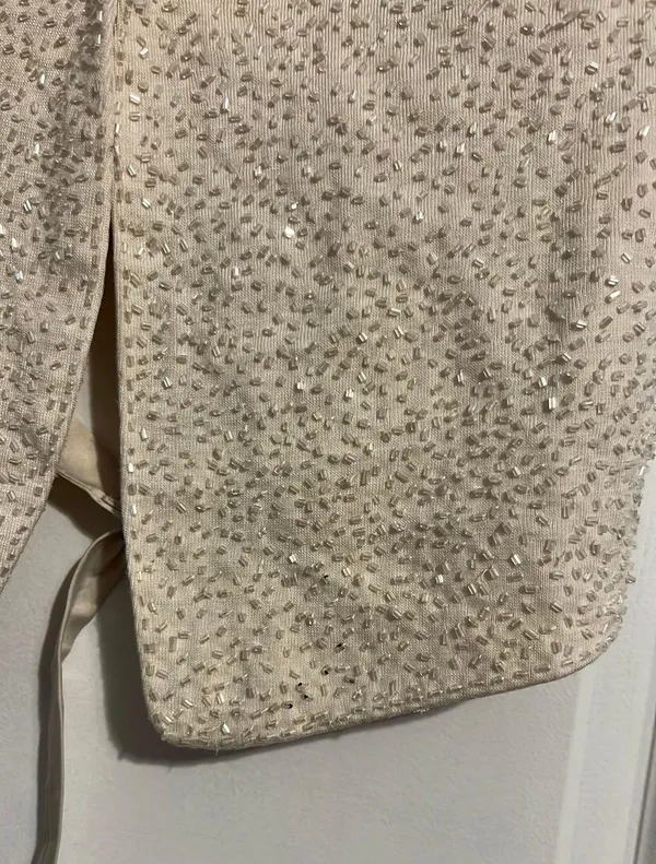 Vintage Beaded Vest Tan Size M - Image 5