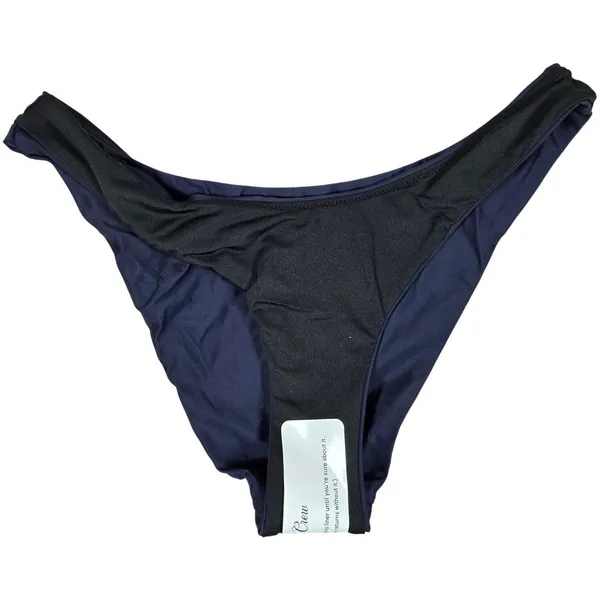 J. Crew Curved-waist cheeky‎ bikini bottom Navy S NWT - Image 3