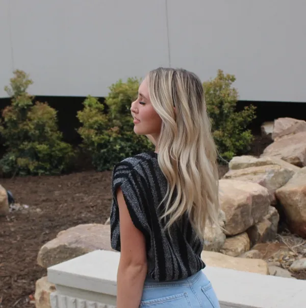 Black and white stripe top Size XS - Image 4