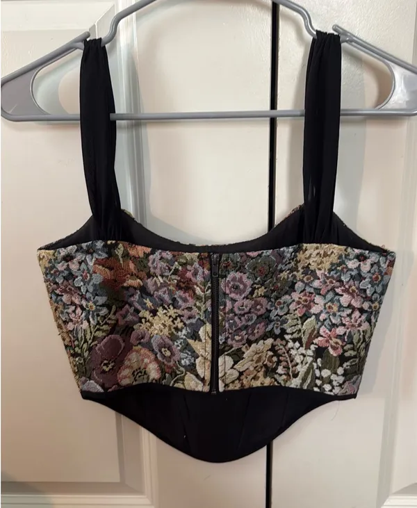 Altar'd State Top Crop Corset Floral - Image 2