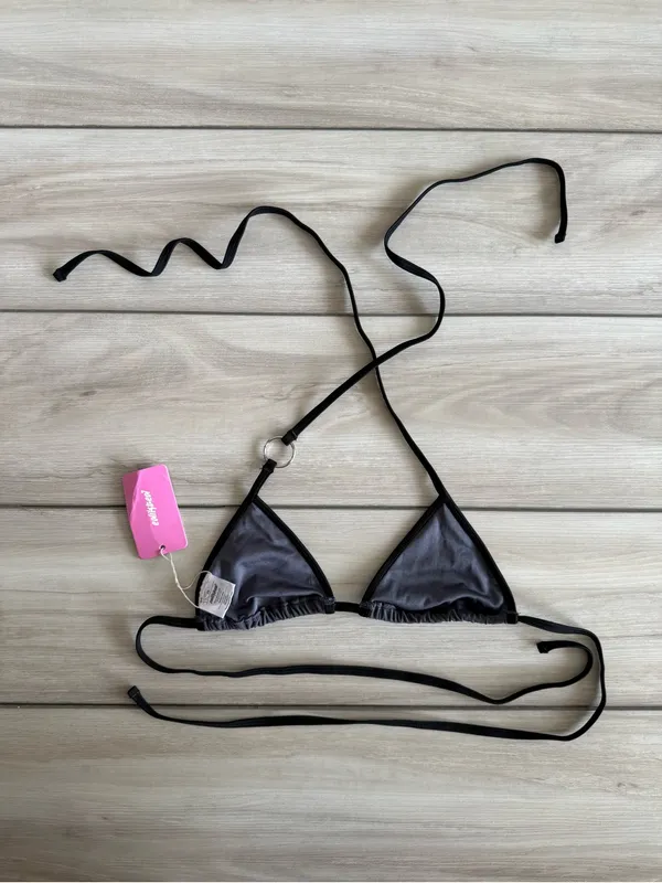 Edikted Kenni Ring Contrast Triangle Bikini Top Grey XS NWT - Image 7