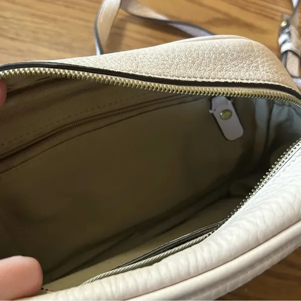 NWT J. Crew Small Mini Cream Leather Crossbody Bag Gold Hardware - Image 8