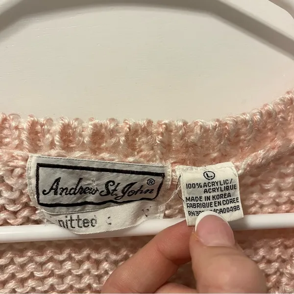 Andrew St. John Pink Plaid Sweater Vest - Image 4
