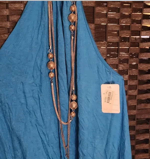 Girls Night Vibes: Turquoise Blue Halter Top - Image 3