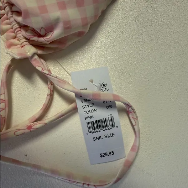 PacSun Pink Gingham Sydni Ruffle Bikini Set – NWT Small / Medium - Image 4