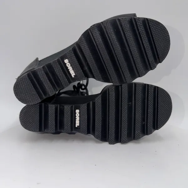 Sorel Joanie Black Leather Ankle Lace Up Wedge Heels Sandals Women's‎ Size 9 - Image 6