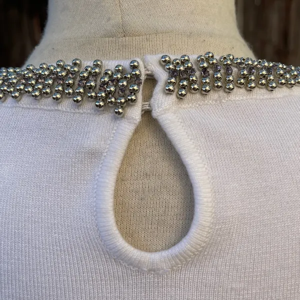 Zara White Short Sleeve Knitted Top minimalist career elegant Classic Old Money - Image 4