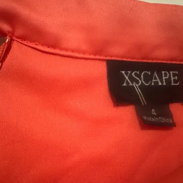 Xscape Vibrant Coral A-Line Skirt - Image 4