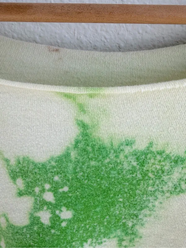 Bleached grunge off the shoulder tee Green Size XL - Image 3