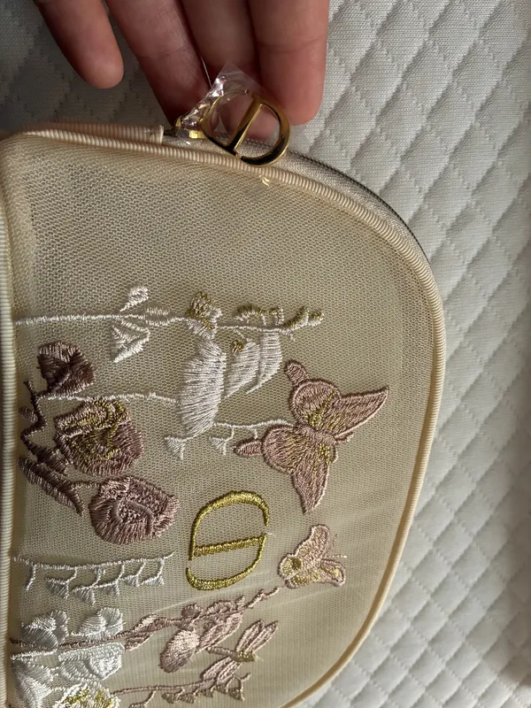 Dior Embroidered Butterfly Tote Bag & Cosmetic Pouch Set - Image 8