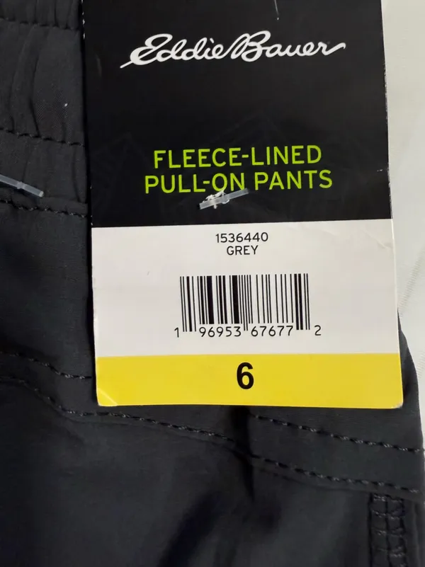 Eddie Bauer Fleece Lined Joggers. Gray. Size 6. NWT. - Image 4