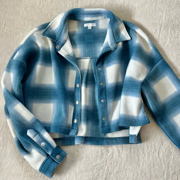Abound Cropped Plaid Shacket - Image 2